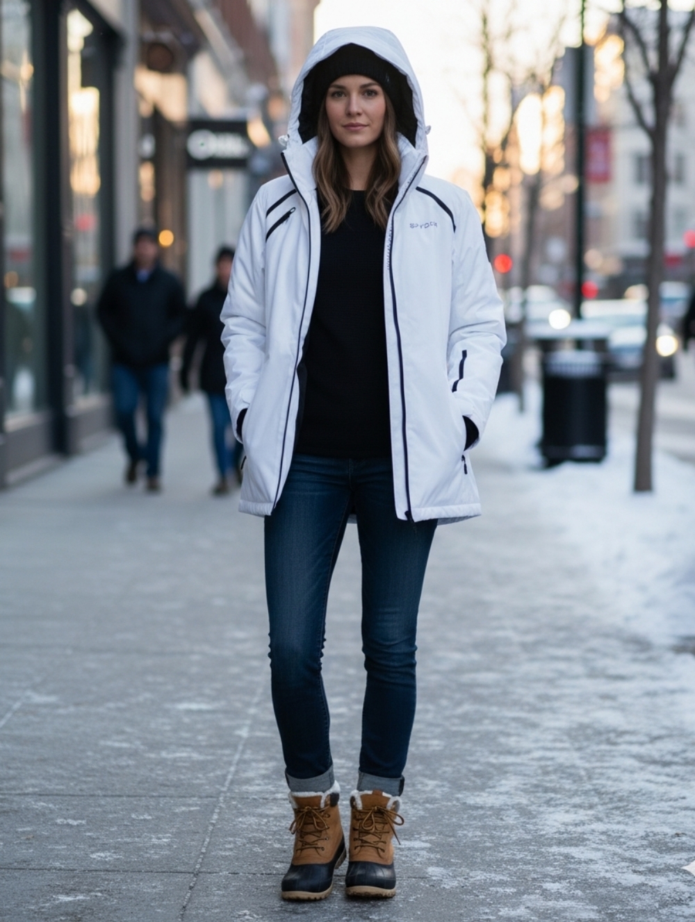 Spyder Women's White Hooded Ski Jacket STYLE OLSP639